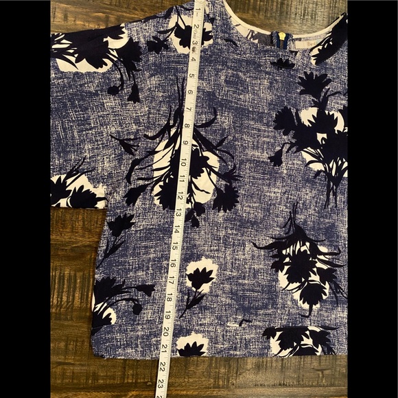 Boden Blouse Kimono Sleeve Floral Blue White Top Viscose - Picture 7 of 9